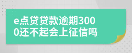 e点贷贷款逾期3000还不起会上征信吗