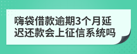 嗨袋借款逾期3个月延迟还款会上征信系统吗