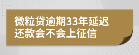 微粒贷逾期33年延迟还款会不会上征信