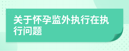 关于怀孕监外执行在执行问题