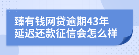 臻有钱网贷逾期43年延迟还款征信会怎么样