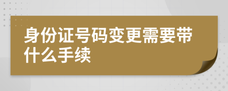 身份证号码变更需要带什么手续