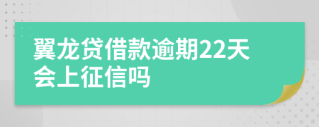 翼龙贷借款逾期22天会上征信吗