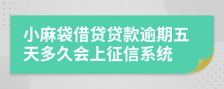 小麻袋借贷贷款逾期五天多久会上征信系统