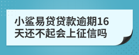 小鲨易贷贷款逾期16天还不起会上征信吗