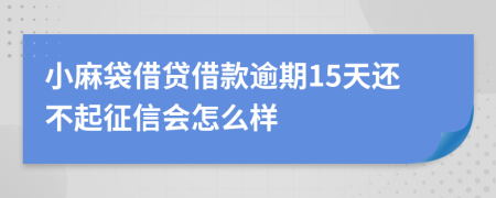 小麻袋借贷借款逾期15天还不起征信会怎么样