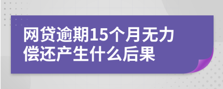 网贷逾期15个月无力偿还产生什么后果