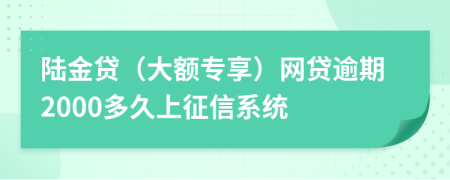 陆金贷（大额专享）网贷逾期2000多久上征信系统