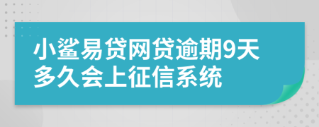 小鲨易贷网贷逾期9天多久会上征信系统