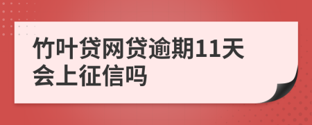 竹叶贷网贷逾期11天会上征信吗