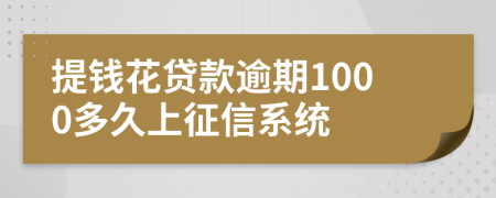 提钱花贷款逾期1000多久上征信系统