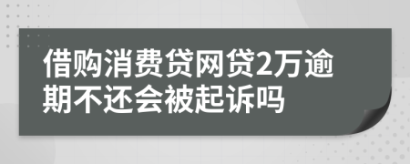 借购消费贷网贷2万逾期不还会被起诉吗