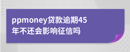 ppmoney贷款逾期45年不还会影响征信吗