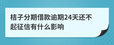 桔子分期借款逾期24天还不起征信有什么影响