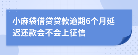 小麻袋借贷贷款逾期6个月延迟还款会不会上征信