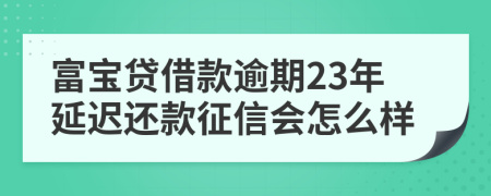 富宝贷借款逾期23年延迟还款征信会怎么样