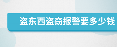 盗东西盗窃报警要多少钱