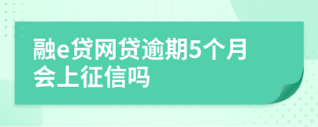 融e贷网贷逾期5个月会上征信吗