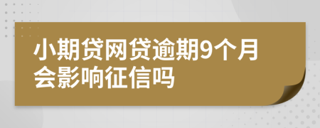 小期贷网贷逾期9个月会影响征信吗