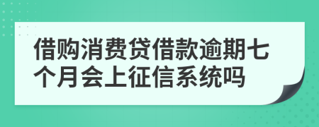 借购消费贷借款逾期七个月会上征信系统吗