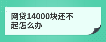 网贷14000块还不起怎么办