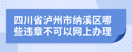 四川省泸州市纳溪区哪些违章不可以网上办理