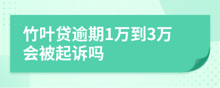 竹叶贷逾期1万到3万会被起诉吗