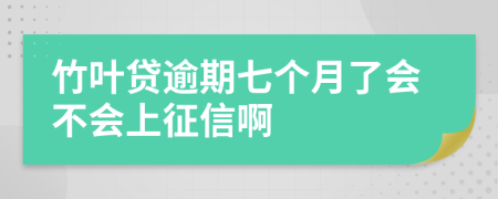竹叶贷逾期七个月了会不会上征信啊