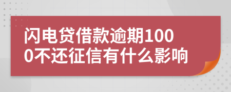 闪电贷借款逾期1000不还征信有什么影响