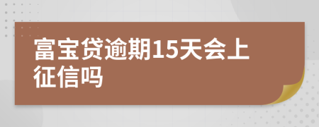 富宝贷逾期15天会上征信吗