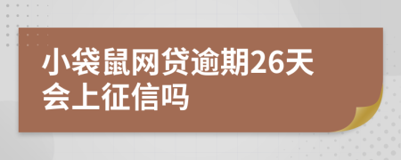 小袋鼠网贷逾期26天会上征信吗