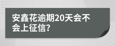 安鑫花逾期20天会不会上征信？