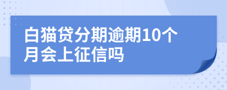 白猫贷分期逾期10个月会上征信吗