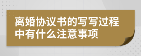 离婚协议书的写写过程中有什么注意事项