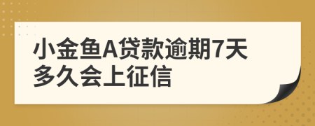 小金鱼A贷款逾期7天多久会上征信