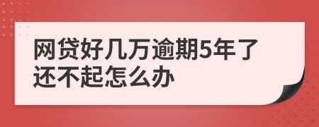 网贷好几万逾期5年了还不起怎么办