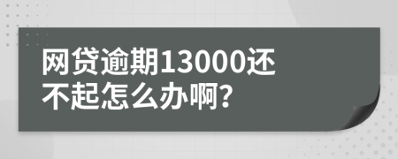 网贷逾期13000还不起怎么办啊？