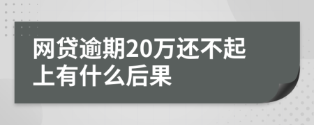 网贷逾期20万还不起上有什么后果