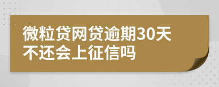 微粒贷网贷逾期30天不还会上征信吗