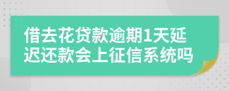 借去花贷款逾期1天延迟还款会上征信系统吗