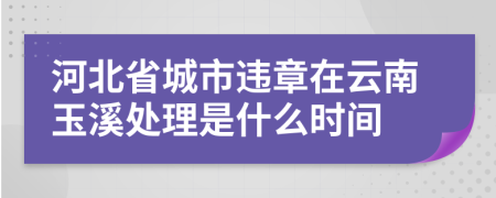 河北省城市违章在云南玉溪处理是什么时间