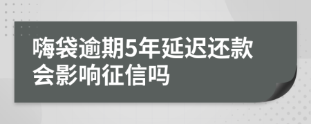 嗨袋逾期5年延迟还款会影响征信吗
