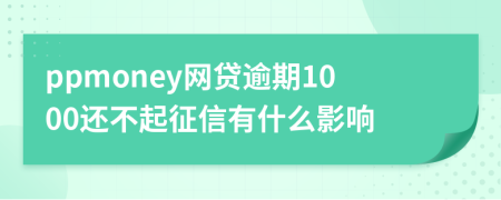 ppmoney网贷逾期1000还不起征信有什么影响