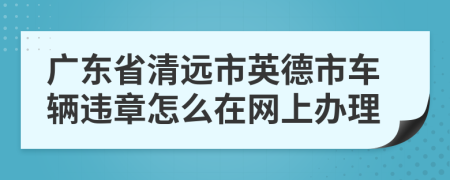 广东省清远市英德市车辆违章怎么在网上办理