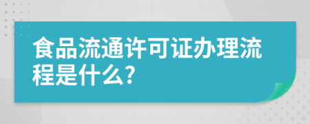 食品流通许可证办理流程是什么?