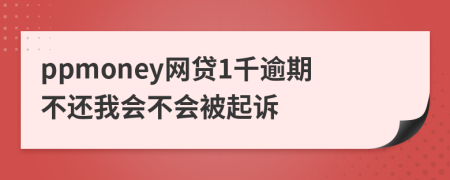 ppmoney网贷1千逾期不还我会不会被起诉