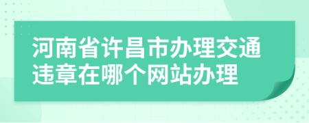 河南省许昌市办理交通违章在哪个网站办理