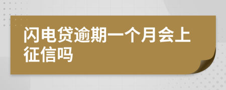 闪电贷逾期一个月会上征信吗