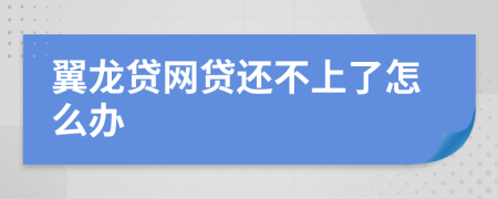 翼龙贷网贷还不上了怎么办