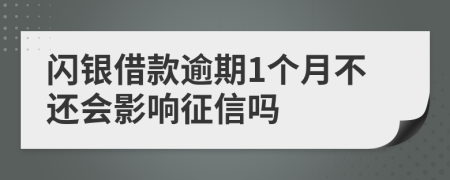 闪银借款逾期1个月不还会影响征信吗